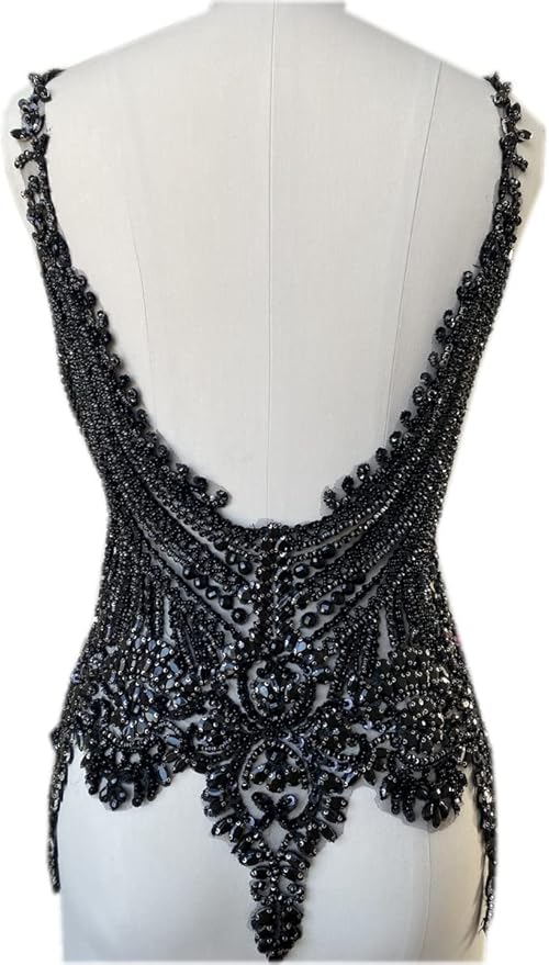 Sew On Beads For Dresses 2026.Amazon.com: Handmade 16 colour rhinestones lace bodice applique sew on ...