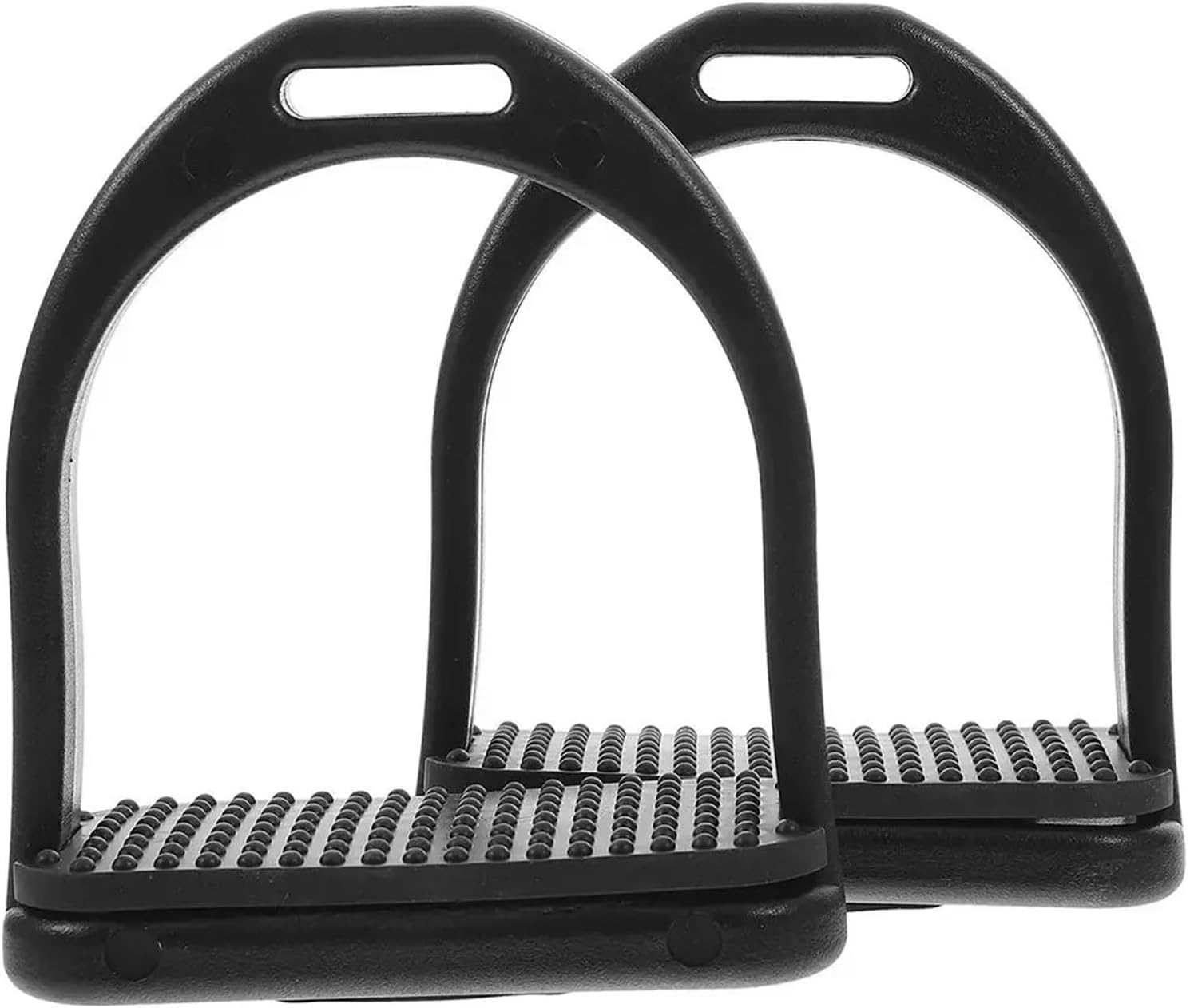 Western Horse Stirrups Black High Strength Nonslip Saddle S/L Engineering Plastics Equestrian | Durable nonslip stirrups for western riding, high strength engineering plastic, safe and stable