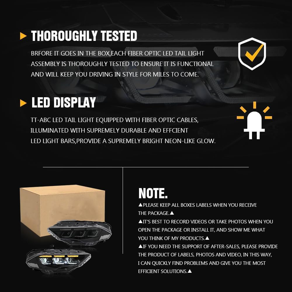 Update 2024 Style Headlamp for 2018-2023 Ford Mustang GT EcoBoost Premium Bullitt Mach 1 Headlight Coupe Convertible Accessories Sequential Signals Lights (B)