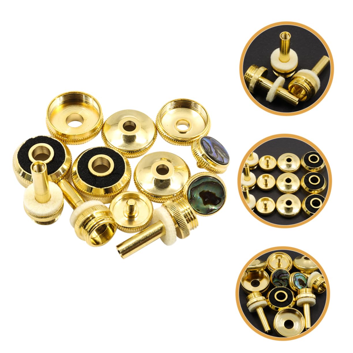 Juego de Botones de Pistón de Trompeta Dorados de Metal, Accesorios Portátiles para Mejorar la Precisión y Respuesta Exacta Teclas de Trompeta