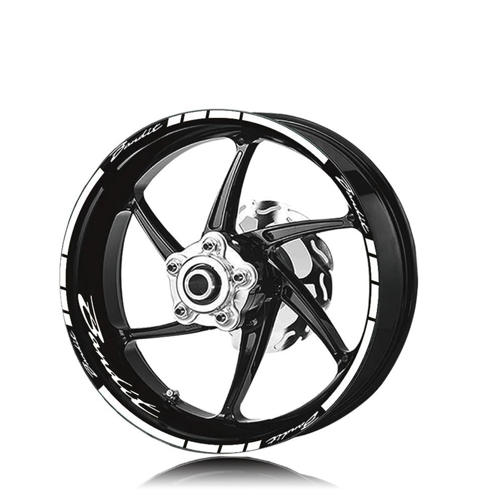 Motorcycle for Bandit 1200 600 Reflective Wheel Sticker and Rim Stickers Tire Decoration Protection Decals Decorative(Bianco)