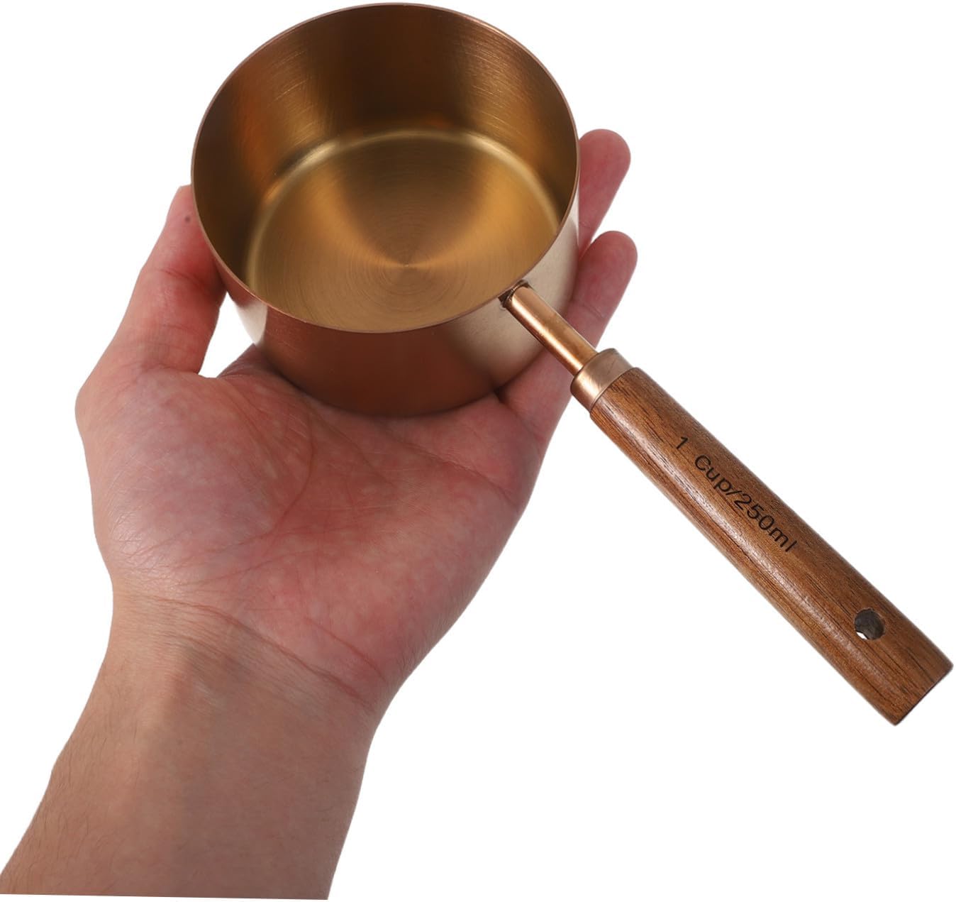 Stainless Steel Measuring Spoons and Cups Set Teaspoon and Tablespoon Measurements with Nesting Design 8pcs Includes Coffee Scoop with Wood Versatile for Cooking and Meal Prep