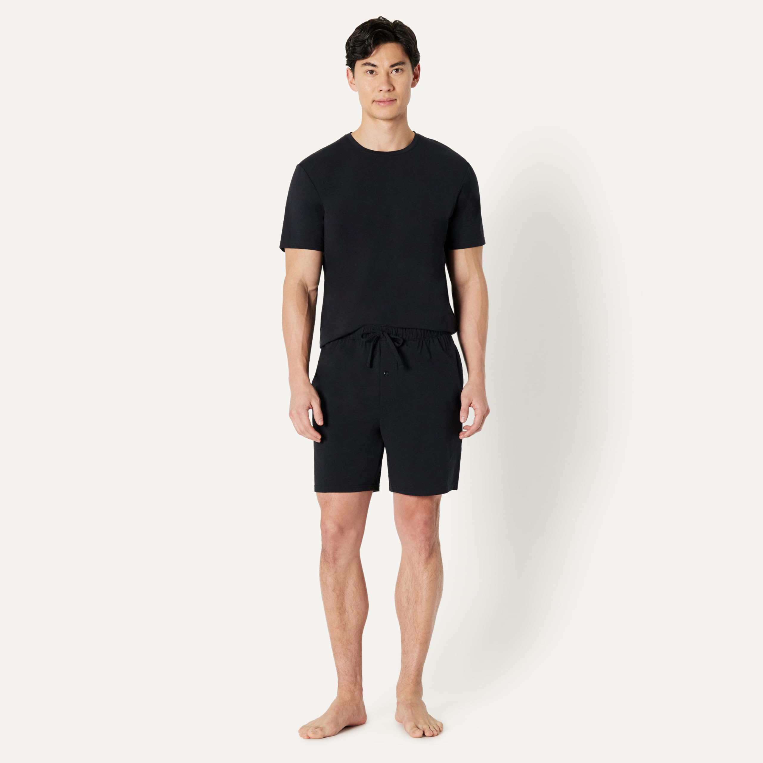 Amazon Essentials Hombre Conjunto de Pijama de algodón Modal, Camiseta Manga Corta y Pantalones Cortos