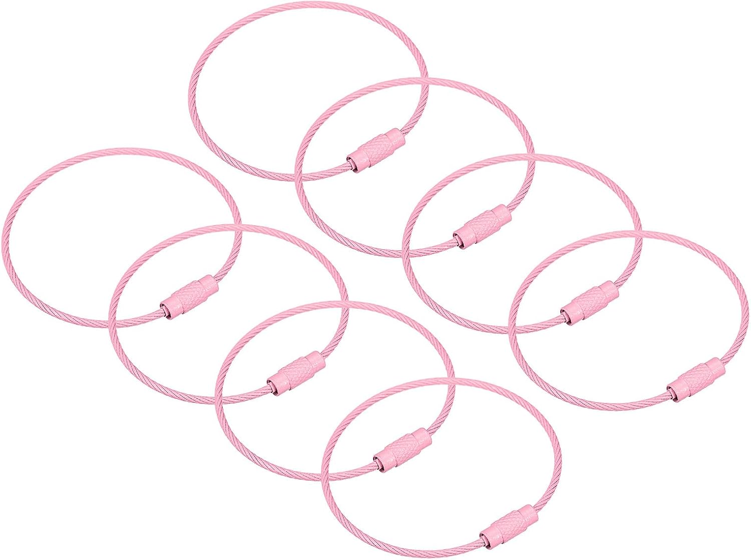 uxcell Cable Key Rings, Wire Keychain Twist Loops