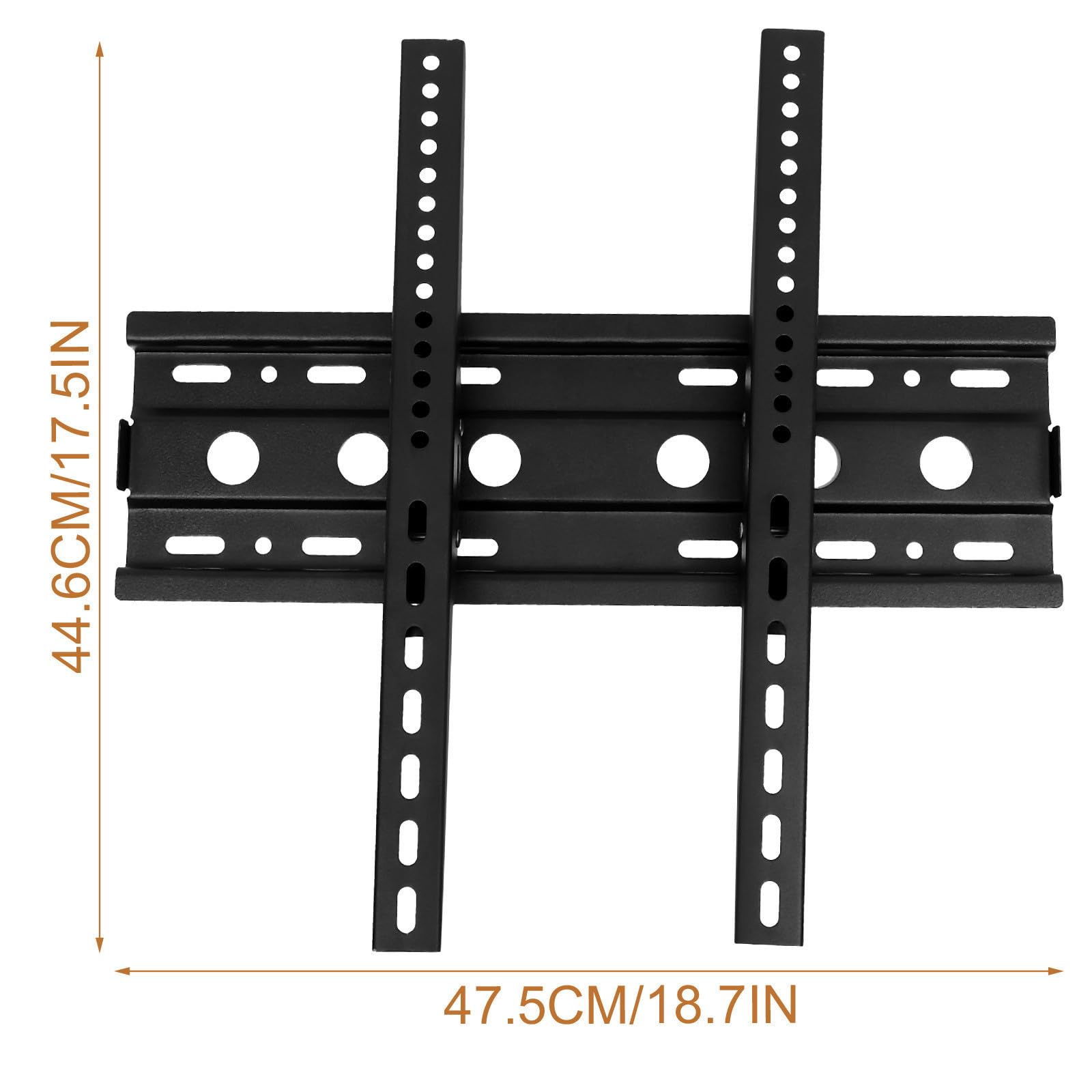 Supporto da Parete per Tv in Acciaio Nero Capacità di Carico Elevata e Profilo Basso per Soggiorno e Camera da Letto
