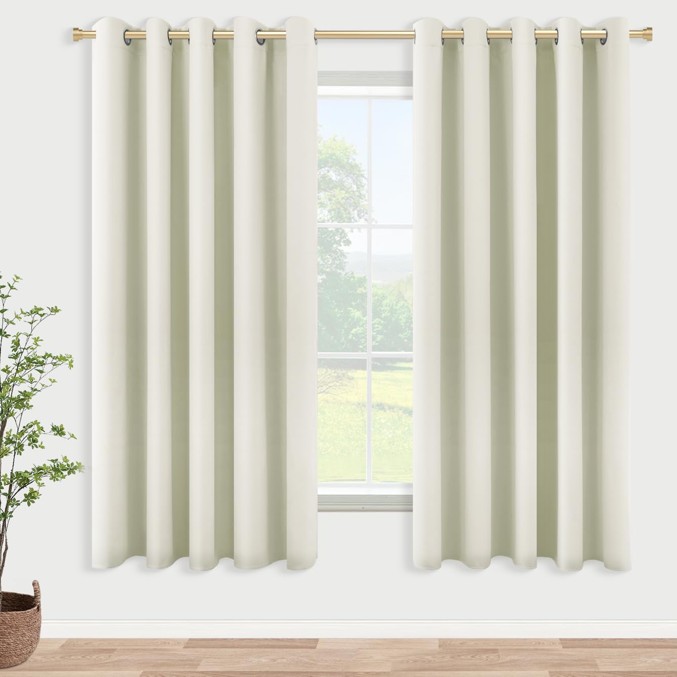 KOUFALL Room Darkening Curtains 63 Inches Long x 72w,7080