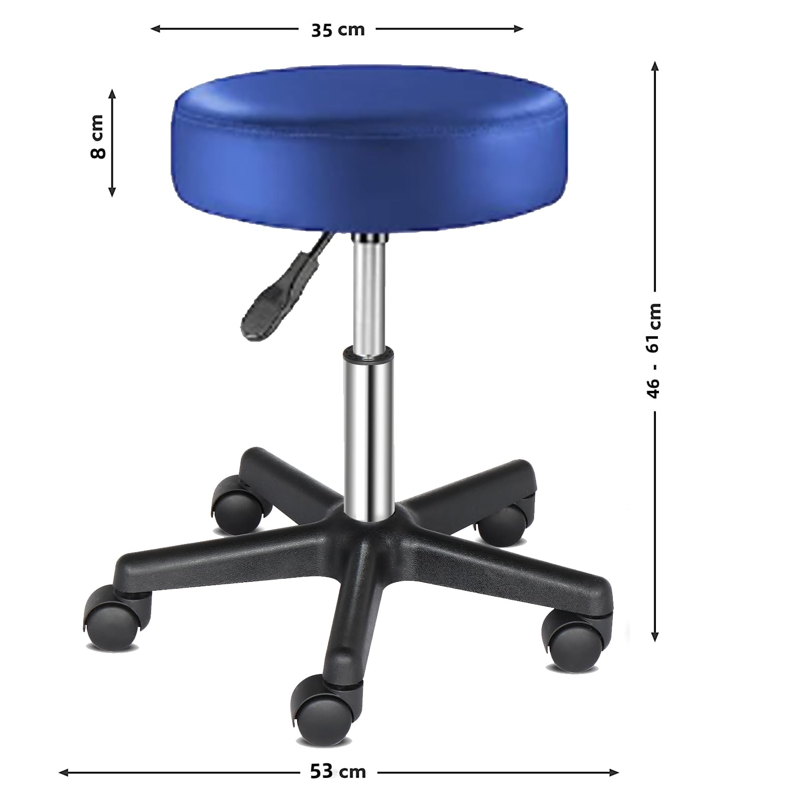 Tabouret Bureau TactFire Pivotant - Dossier Réglable Noir