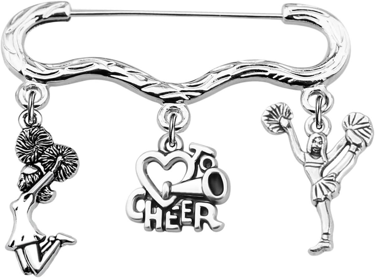 CENWA Cheer Charm Brooch Pin Cheerleader Jewelry Cheer Gift Cheerleading Coach Gift
