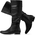 DREAM PAIRS Women's Wide Calf Knee High Pull On Slouch Fur lined Fall Winter Boots