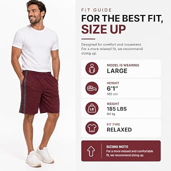 Essential Elements Mens 5 Pack Dry-Fit Athletic Performance Gym Shorts | Lightweight Sweat Wicking Fabric With a Breathable Stretch Fit and Elastic Waist, Ideal for Gym Workouts and Running, Pockets