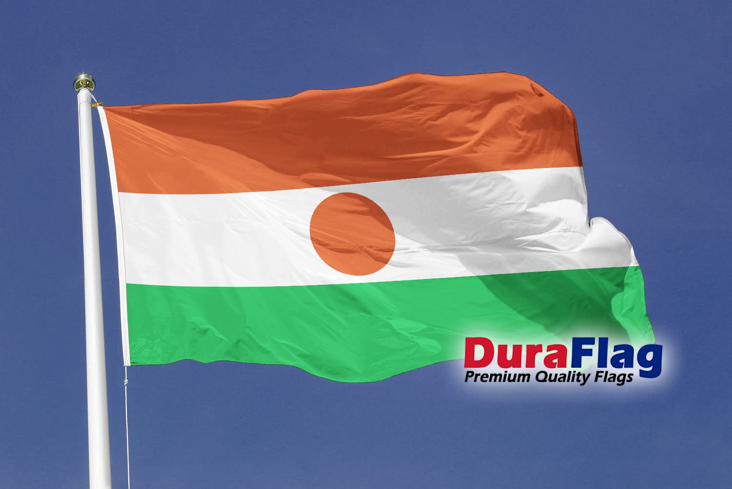 DuraFlag Niger Small Courtesy 20x12" Rope and Toggled Premium Quality 50x30cm Flag