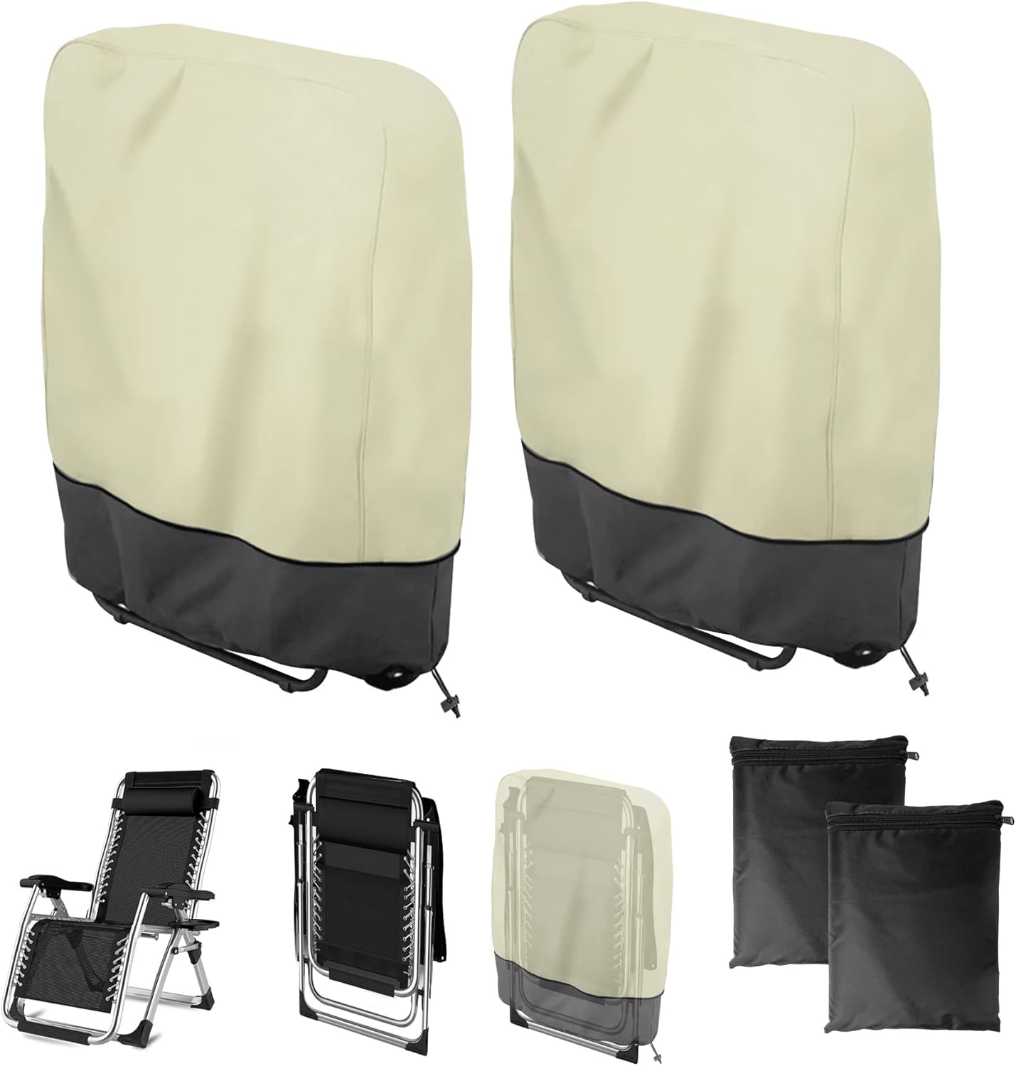 Dveda 2Pcs Zero Gravity Chair Cover, Waterproof Outdoor