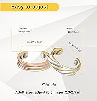 Vista 2 de Copper Rings for Women, Pure Copper Adjustable Magnetic Ring （FUTI）