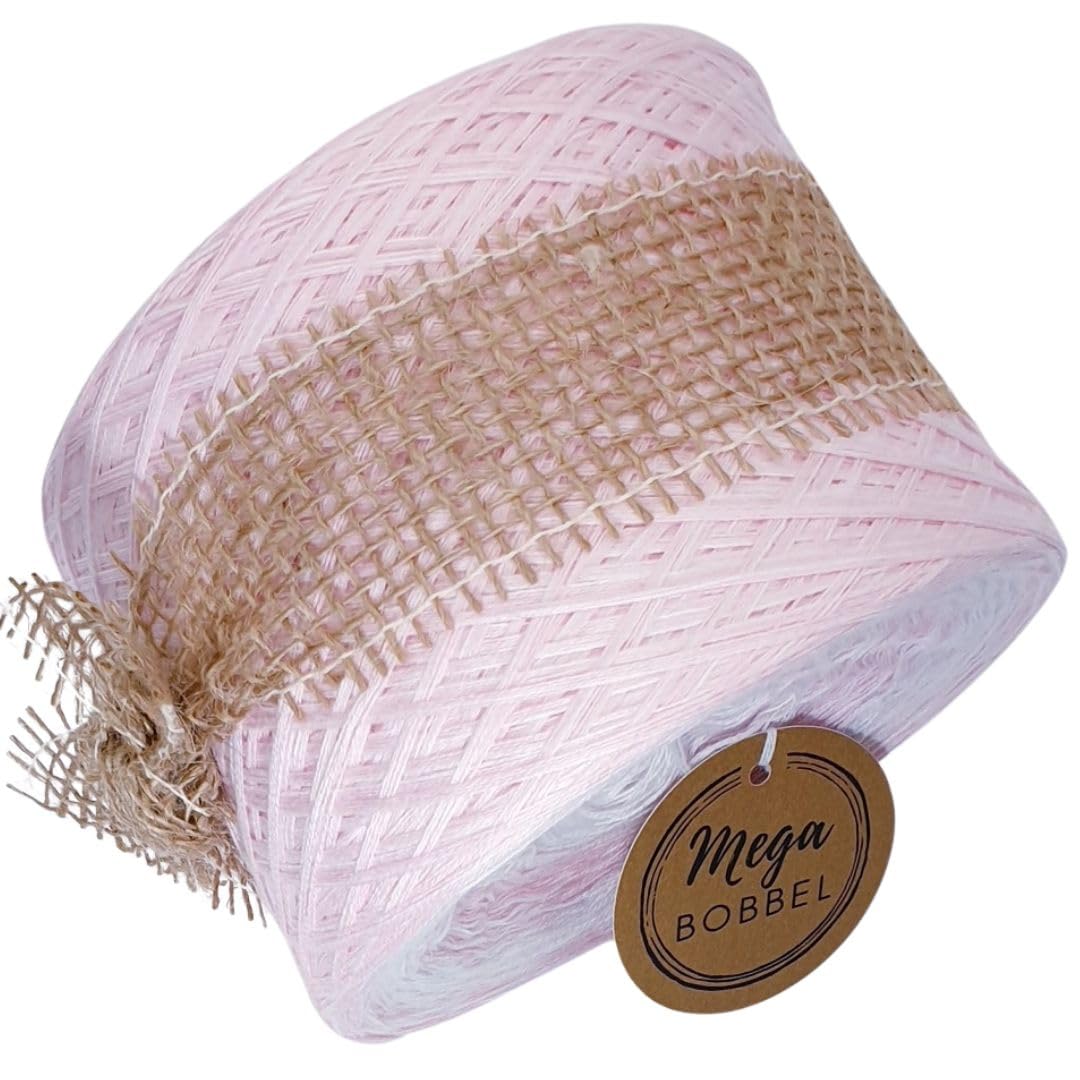 MegaBobbel*Zuckerwatte*A141* Farbverlaufsgarn - Lace Garn Bobbel Wolle zum Häkeln & Stricken - 50% Baumwolle/50% Polyacryl (4 fädig, 3750m)