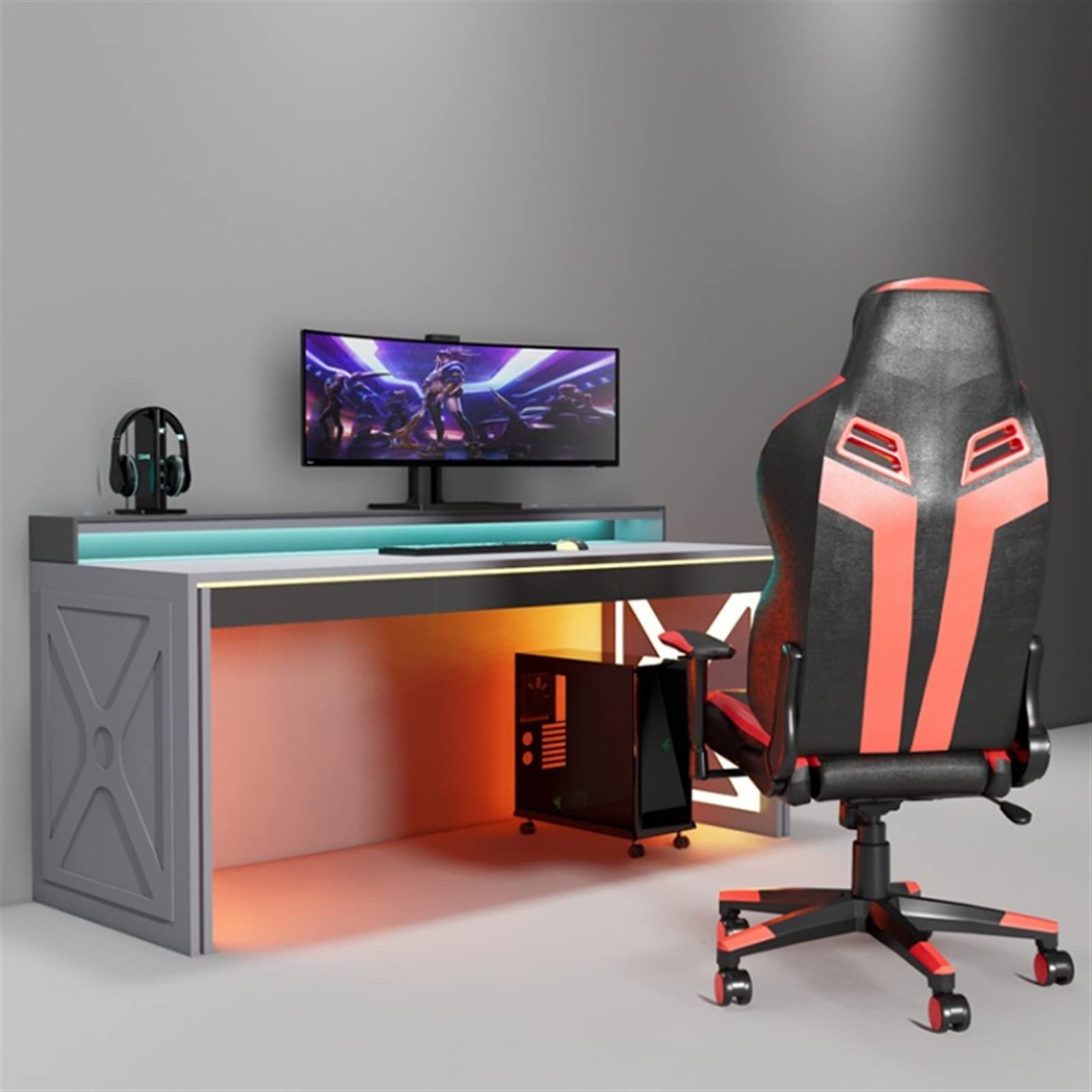 Stojak na PC do podłogi Stojak na komputer PC Tower, metalowy stojak na procesor z kółkami - Wytrzymała stojak na biurko Wózek na PC Stojak podłogowy PC Tower do większości komputerów do gier Stojak n