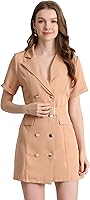 Vista 1 de Allegra K Vestido blazer con cinturón para mujer, con solapa, doble botonadura, casual, para trabajo y oficina