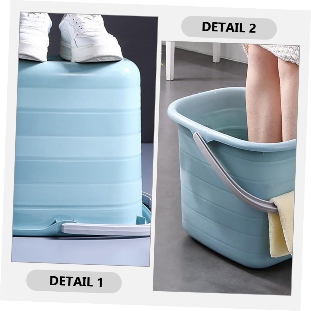 Secchio in Plastica Rettangolare Manico per Pulizie Domestiche, Risparmio di Fatica, per Famiglie e Giardinaggio, Secchiello Multiuso Portatile