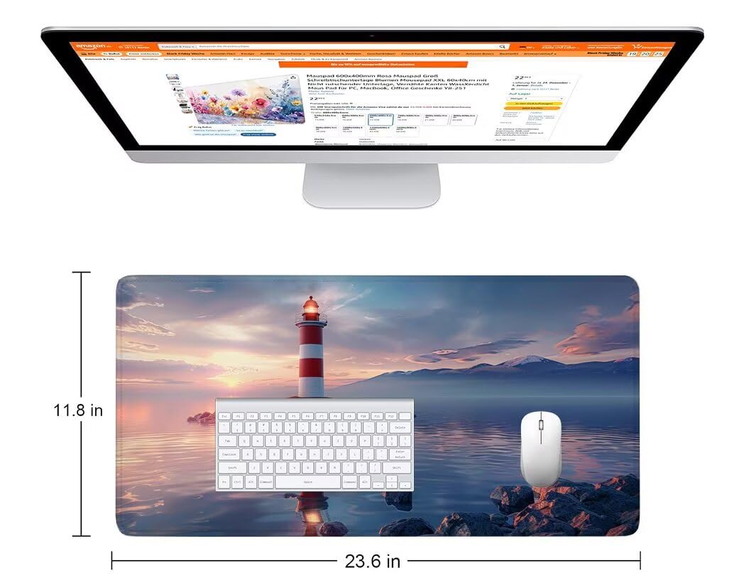 Czerwona podkładka pod mysz Podkładka pod mysz Biurko Reflektor Mata na biurko 1400 x 600 x 3 mm, Podkładka pod mysz z antypoślizgową gumową podstawą, zmywalna, zszyte krawędzie, podkładka pod mysz do