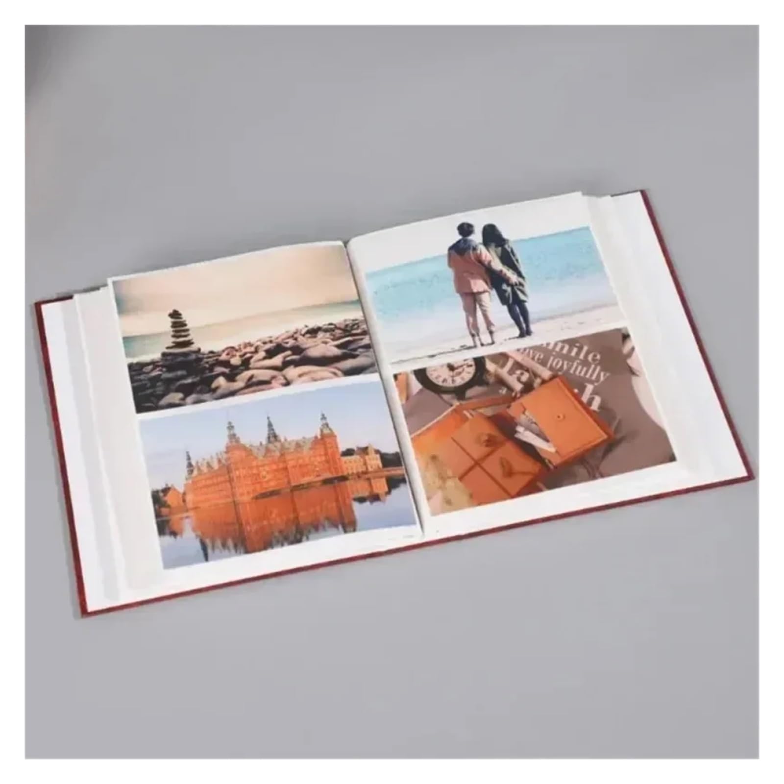 Scrapbook Fotoalbum Home 6 Zoll Familie 200 Fotos 10x15 cm Bild Kunst Fotoalben Interstitial Album Klassische Retro Fotoalbum Sammlung(RED)