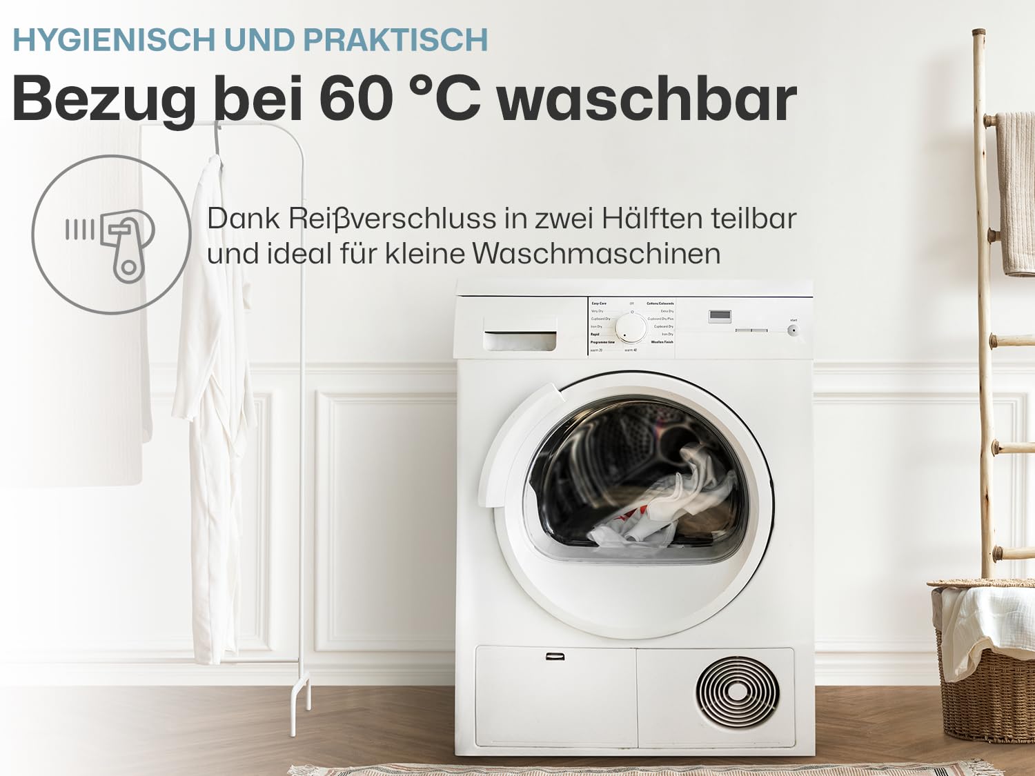 Ravensberger Gel Topper Gel-LUX - Härtegrad H2/H3, mittel - 50-110 kg - 180 x 200 cm, Höhe 7 cm - Matratzenauflage aus Gelschaum mit Funktions-Bezug, allergikerfreundlich