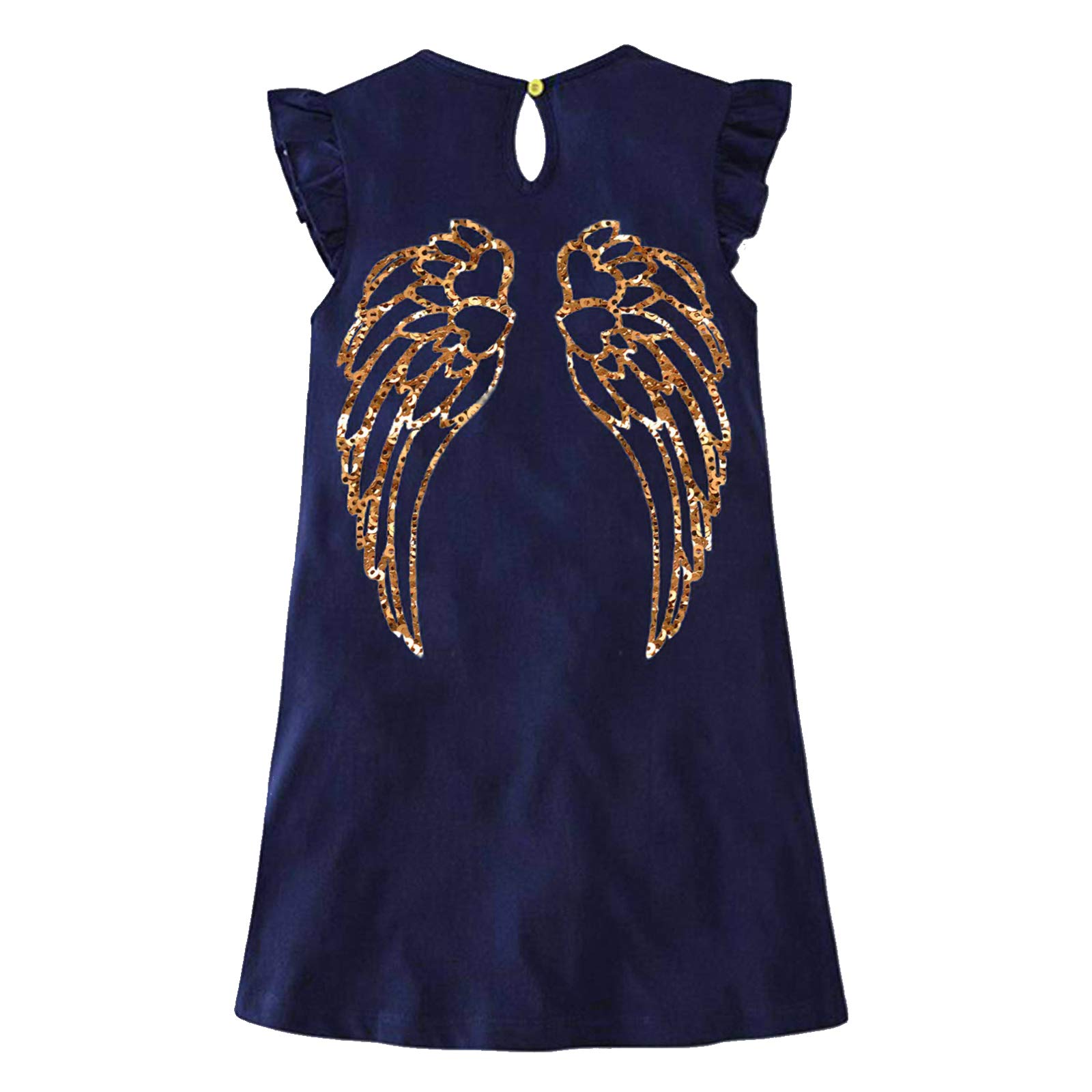 VIKITA Vestido para Niñas Manga Larga Algodón Princesa Casuales Bebe Niñas 2-8 años
