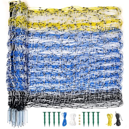 PPOLB Highly Visible Blue Electric Fence Netting, 35.4'...