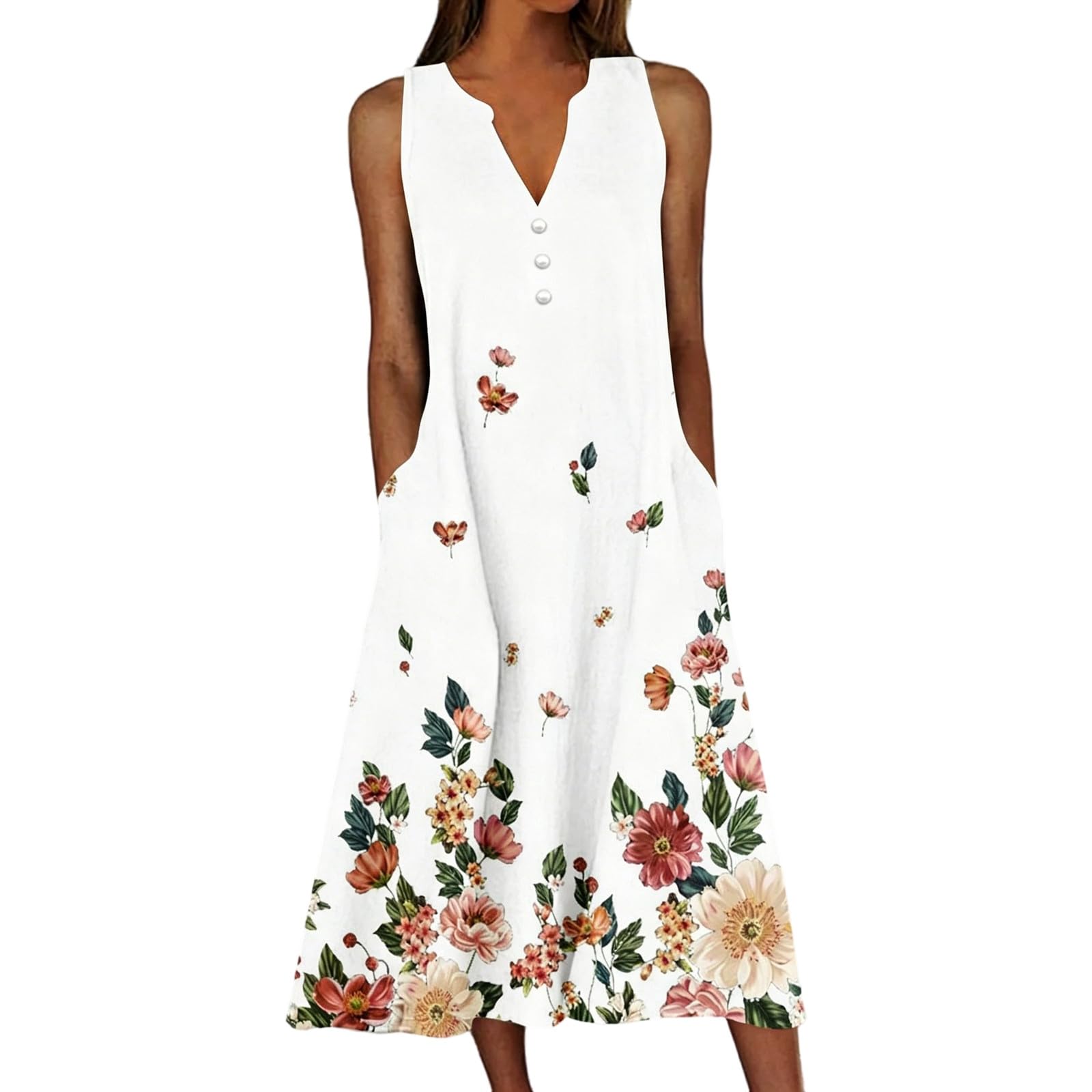 Robe fleurie contre la chaleur estivale robe de plage fluide