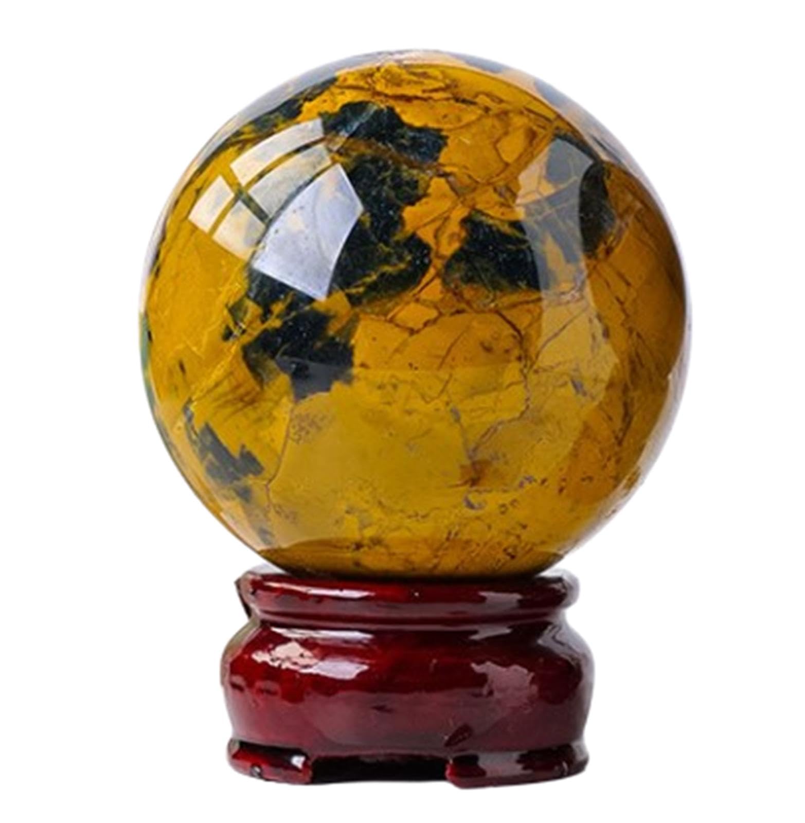 BJXKHFPIV Pietersite Crystal Sphere Rare Quartz Crystal Ball Crystal Sphere with Stand Gemstone for Witchcraft and Decorative Balls,65-70mm