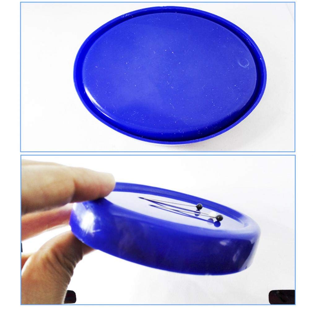 Coussin à épingles Magnétique, étui De Rangement Rond Pour Aiguilles à Coudre Avec Porte-trombones Pour La Maison, Le Bureau, L'organisateur De Bureau - Rouge