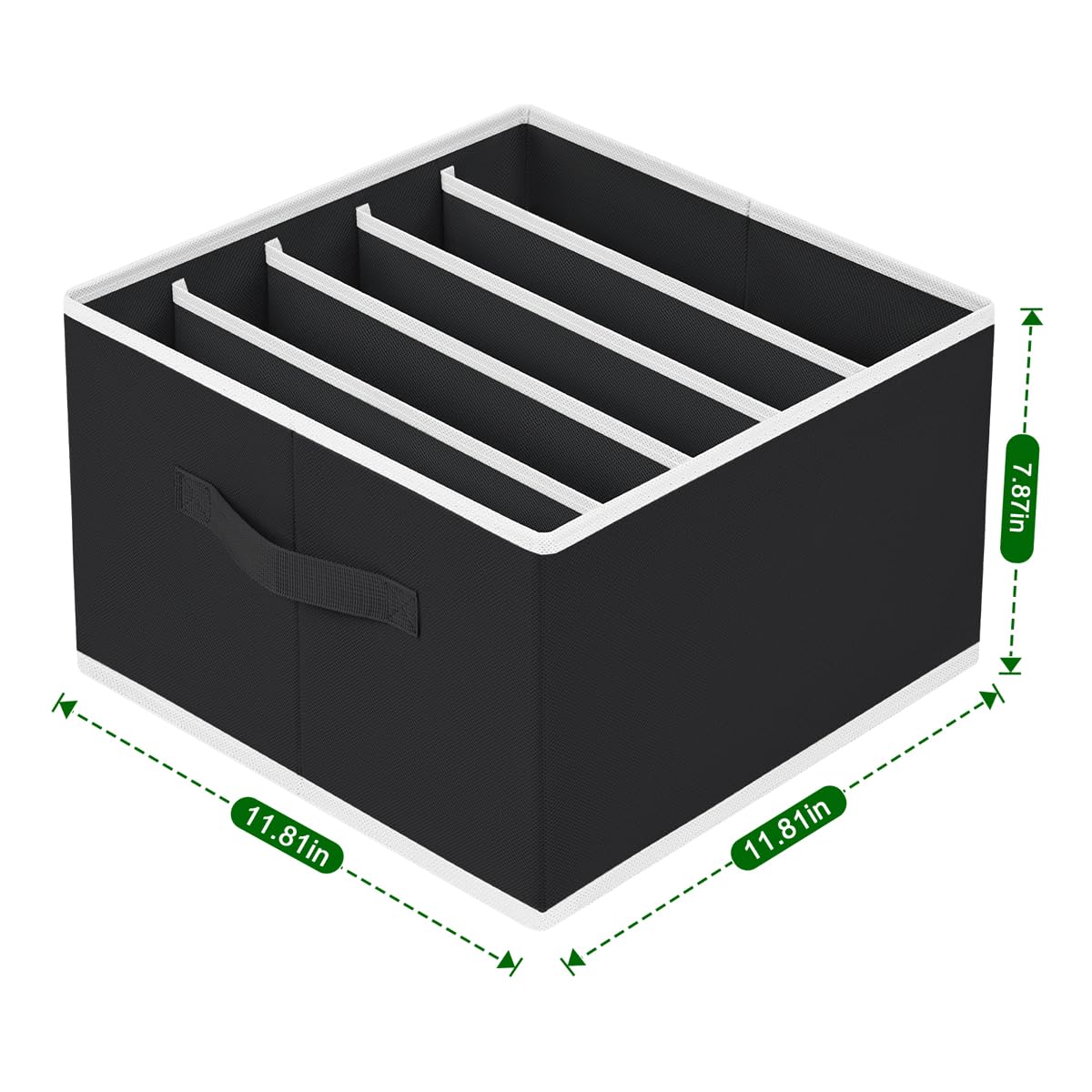 Homsorout Drawer Organizer for Clothing - Foldable Wardrobe Clothes Organizer with Handles, Fabric Jeans Organizer, Closet Organizers and Storage bins for Jeans, Clothes, Sweater, 2 Pack, Black