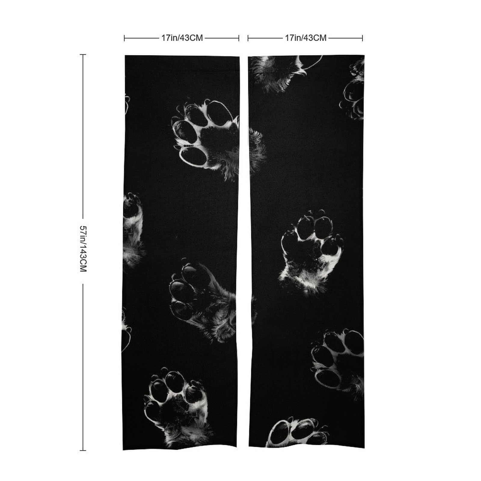 Animal Paw Prints Noren Doorway Split Shower Curtain Long Type Window Treatment for Privacy Partition Divider