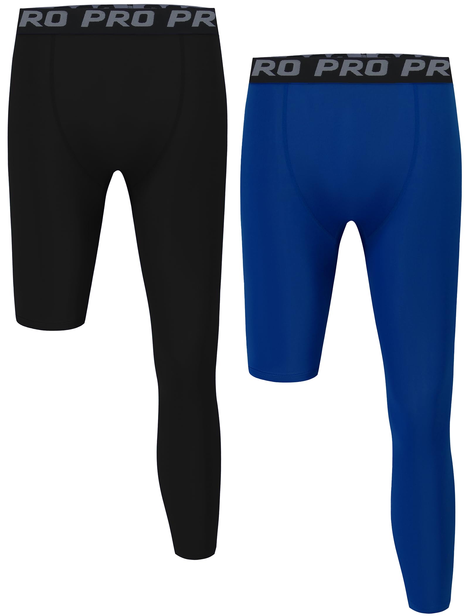 EXARUS Youth Boys Compression Leggings Pants Tights Basketball Athletic Sports Base Layer for Football 6-12Y