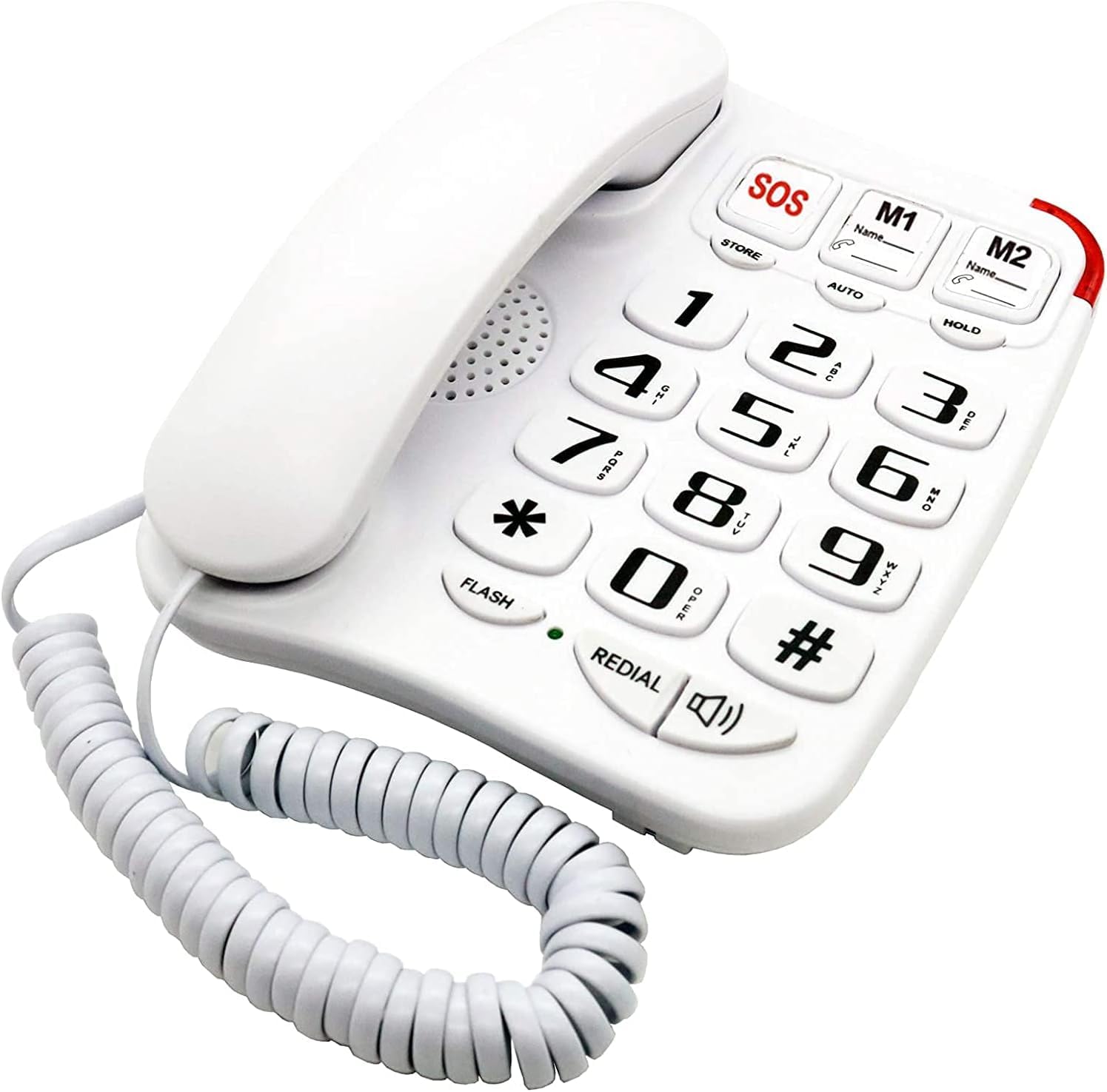 Hands-Free Dial Photo Memory Corded Phone, One-Touch Dialing, Large Button Phone for Elderly, Amplified Phone Designed for Seniors, Alzheimer’s, Dementia, Hearing Impaired Hands-Free Dial Photo Memory Corded Phone, One-Touch Dialing, Large Button Phone for Elderly, Amplified Phone Designed for Seniors, Alzheimer’s, Dementia, Hearing Impaired
