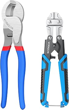 Cable Cutters 10-Inch and Bolt Cutter 8-Inch, Wire Cutters set for Aluminum, Copper, Communications and Steel