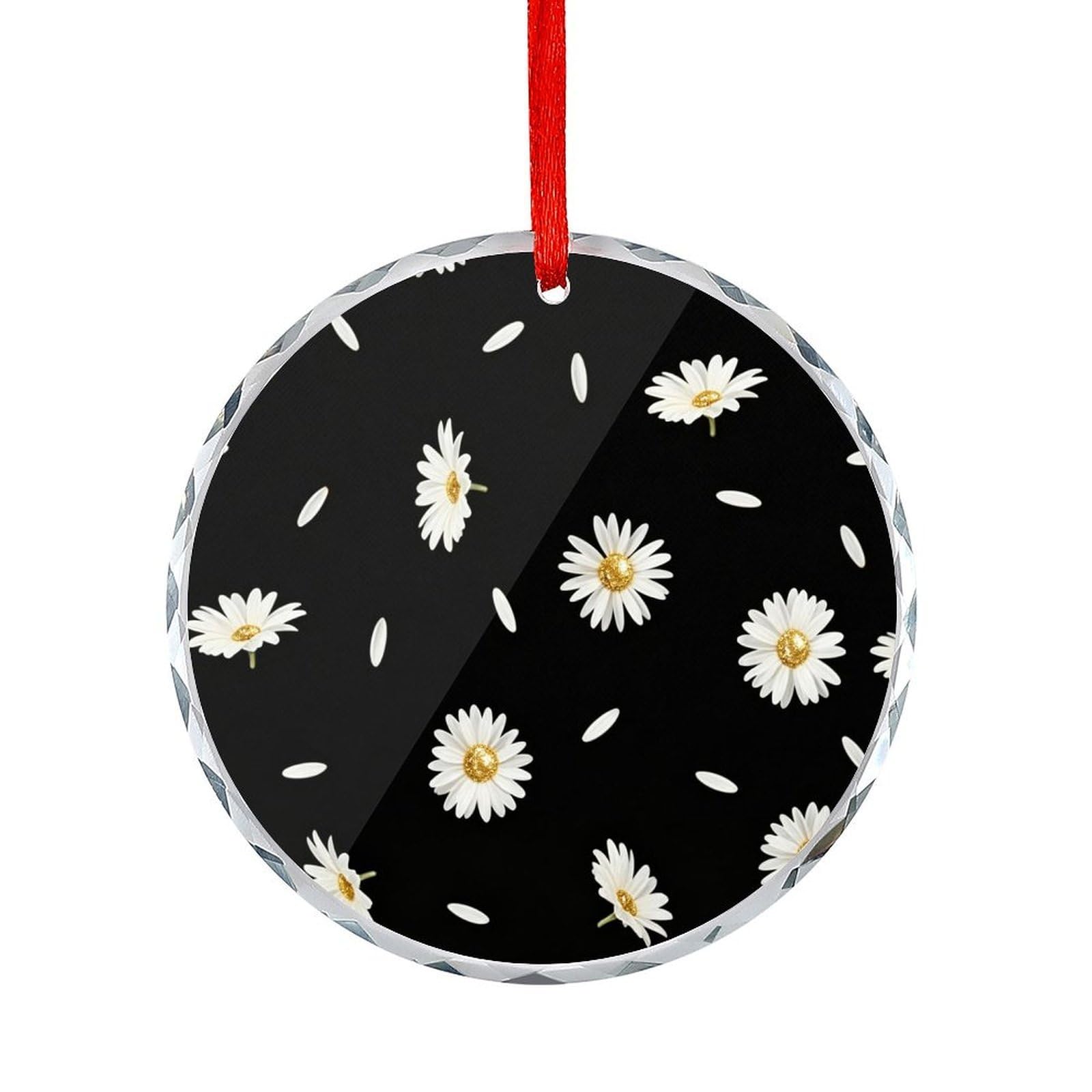 Btcowzrv Style Golden Daisy Round Ornament Hanging Pendant Decor