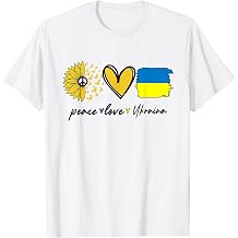 Peace Love Ukraine Sunflower Flag Stand with Ukrainian T-Shirt