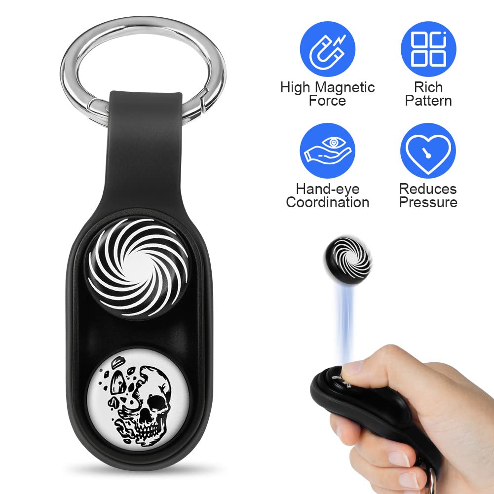 OSDUE Magnetyczna zabawka fidget, magnetyczna zabawka pop-up, dla dzieci i dorosłych, zabawka do budowania strachu, zabawka fidget, prezent dla dzieci i dorosłych (czarna B)