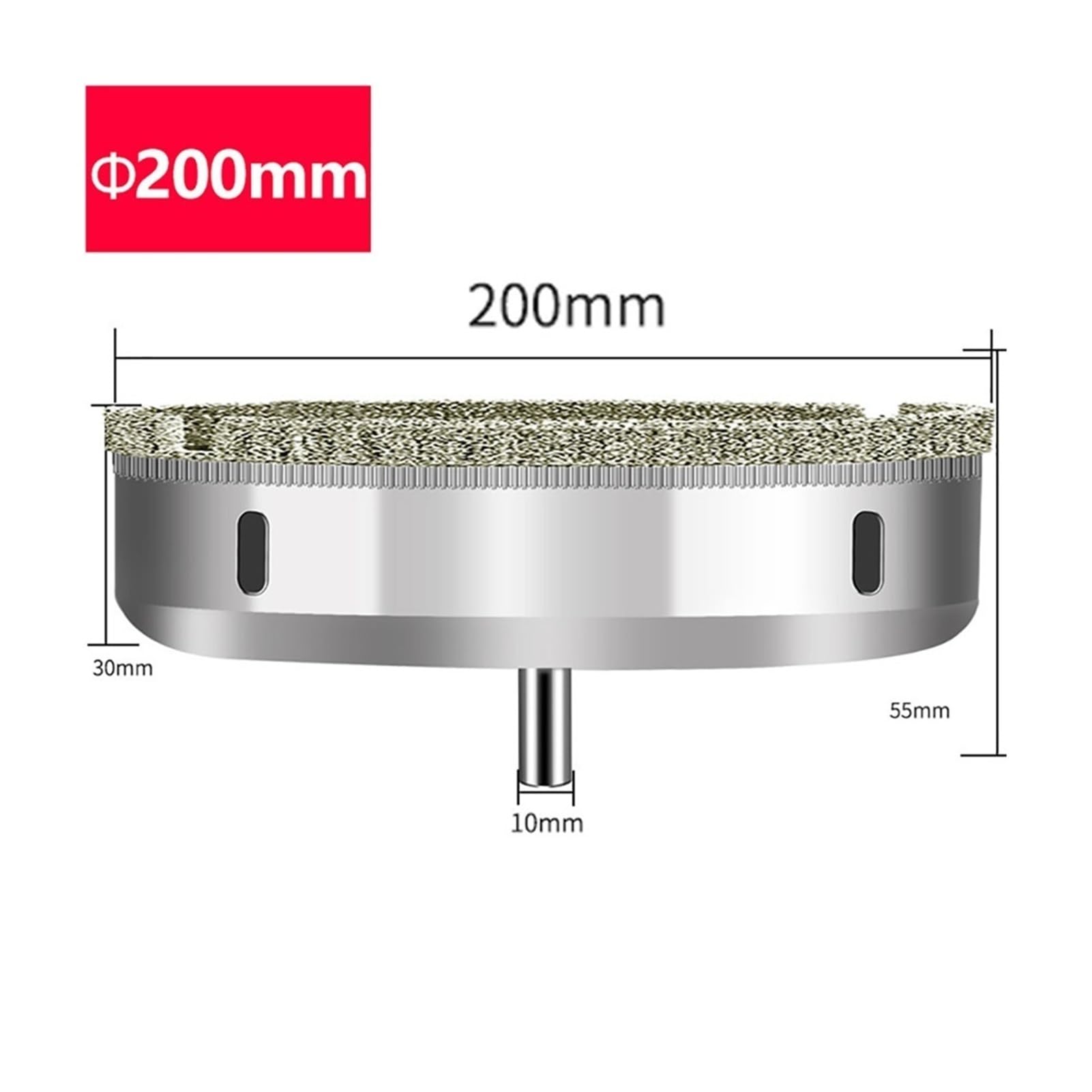 1PCS Diamond Holesaw 3-200mm Drill Bit Scie Cutter for Carreaux de Verre Marbre Granit (Size : 180mm)