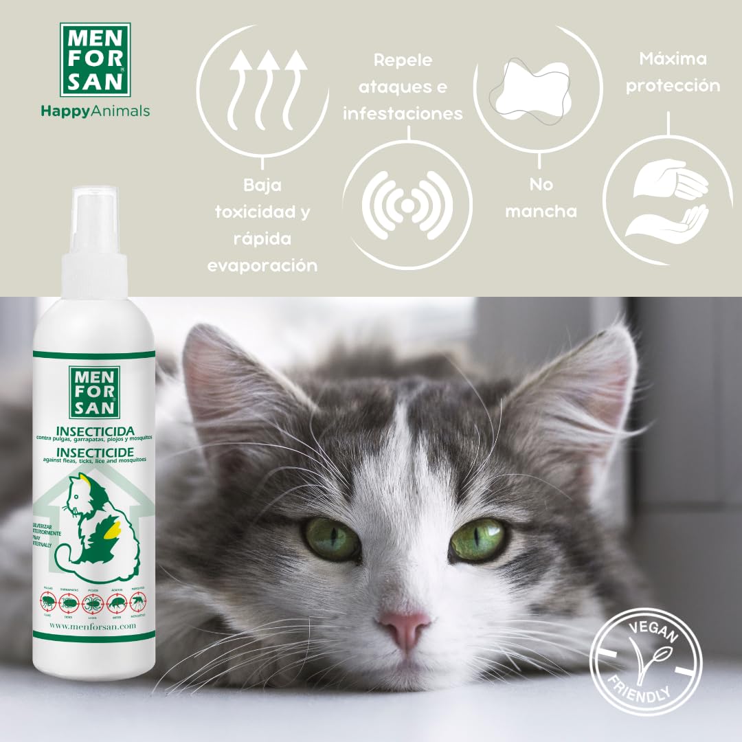 MENFORSAN Insecticida para el entorno de Gatos | No Mancha | Pulverizador | 250 ml