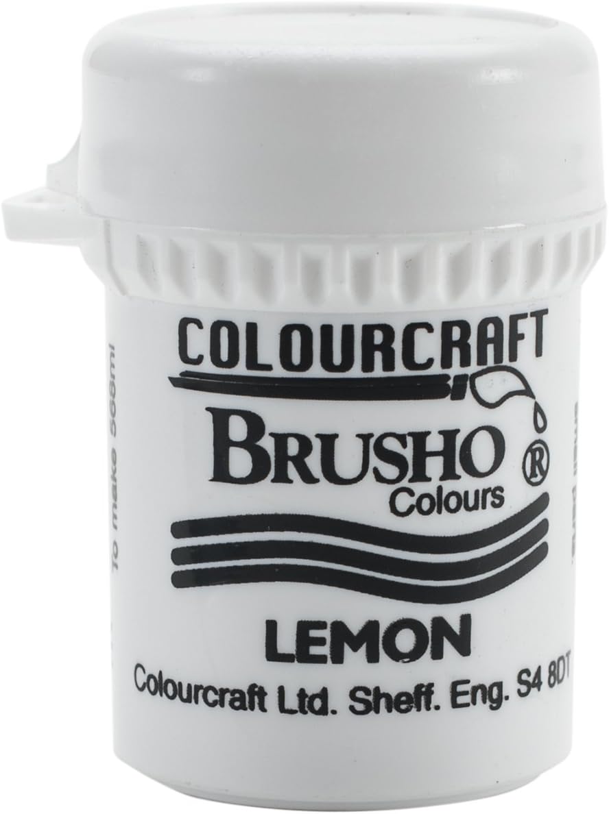 Colorfin Brusho Crystal Colour 15G Lemon, Acrylic, Multicolour, 3.04x3.04x5.08 cm