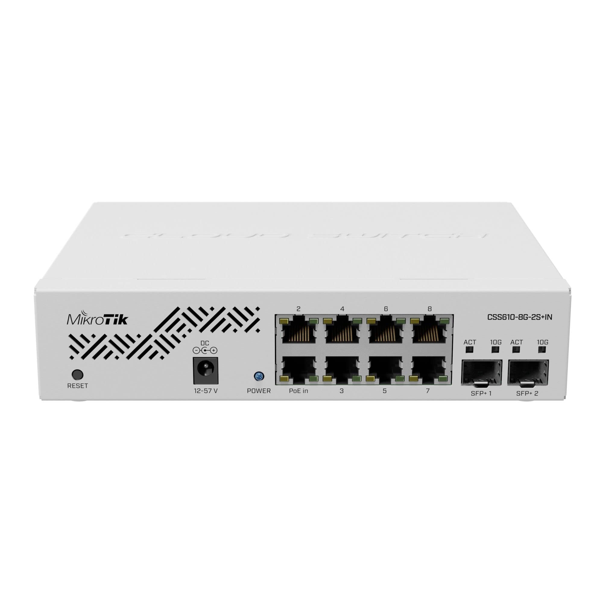 Mikrotik Cloud Smart Switch Css610-8G-2s+in - Switch - Smart - 8 X 10/100/1000 + 2 X 10 Gigabit Sfp+ - An Rack Montierbar, Desktop - Passives Poe - G