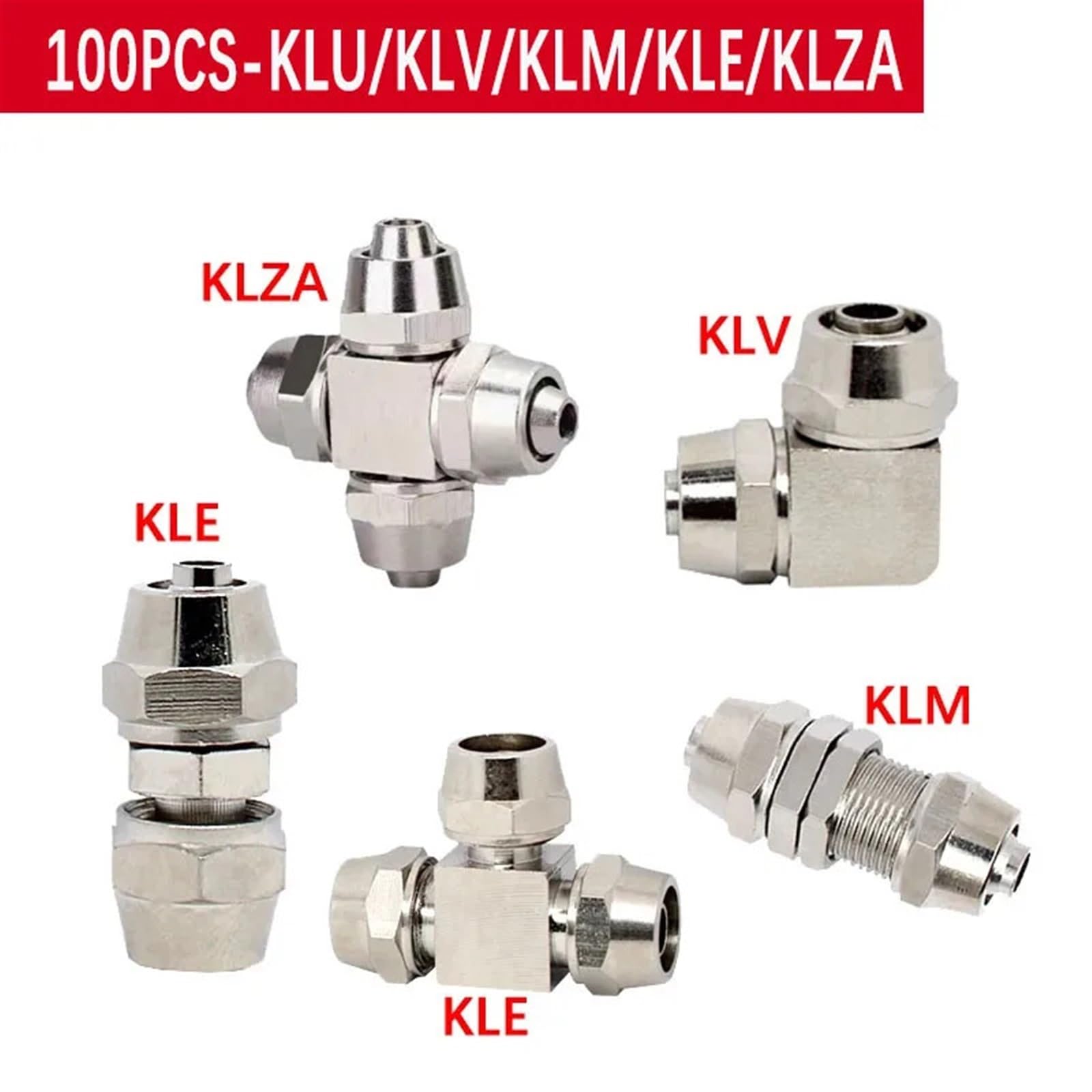 Miedziane pneumatyczne złącze szybkozłączki do węża rurowego 4 6 8 10 12 14 16 mm szybkie połączenie 1 szt. (KLZA, 8 mm)