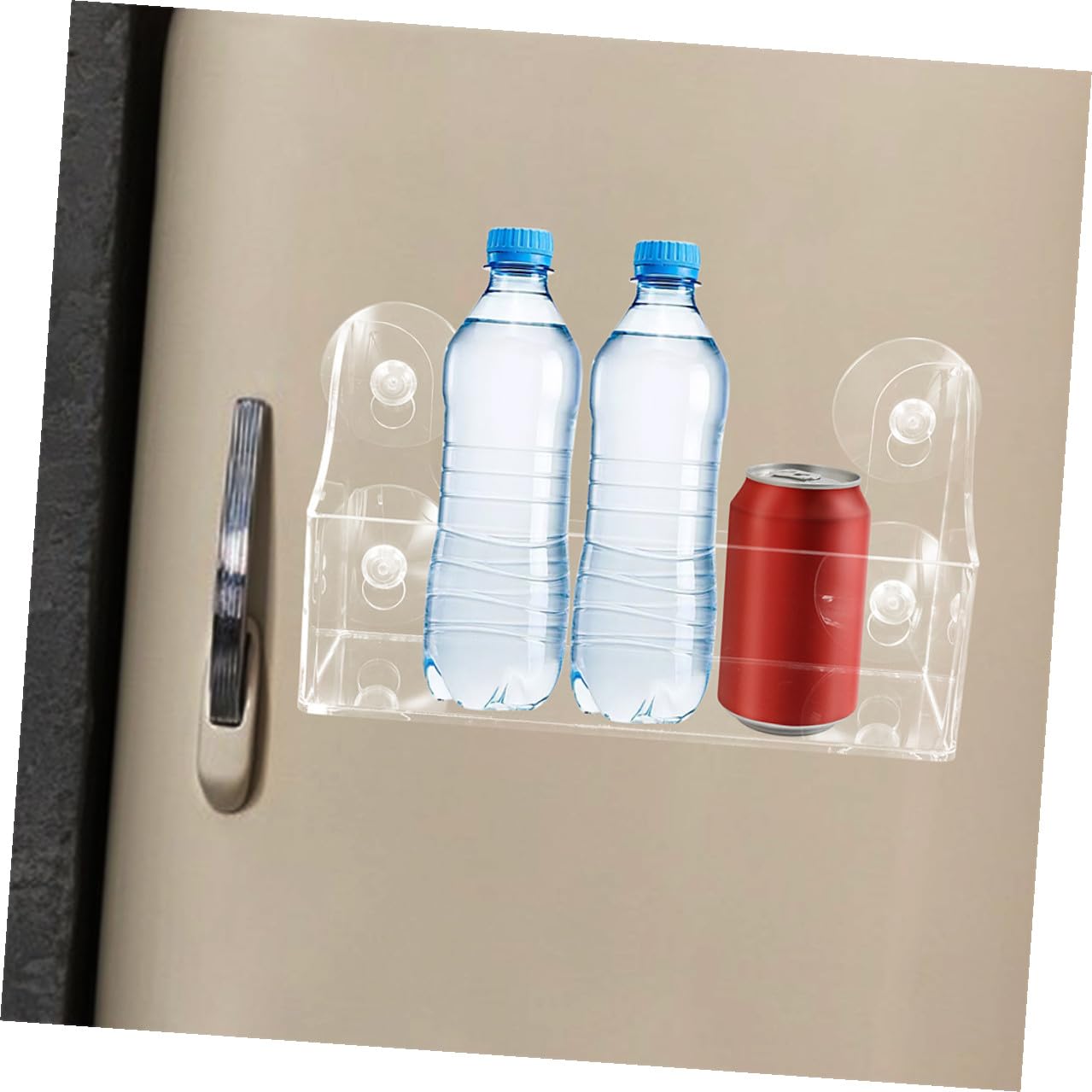 ULTECHNOVO 2stück Flaschenregal für Kühlschrank mit Saugnapf Aufbewahrungsregal aus Acryl Organizer für Gewürze und Flaschen Seitenablage für Kühlschrank Schwebende Ablage für Getränke