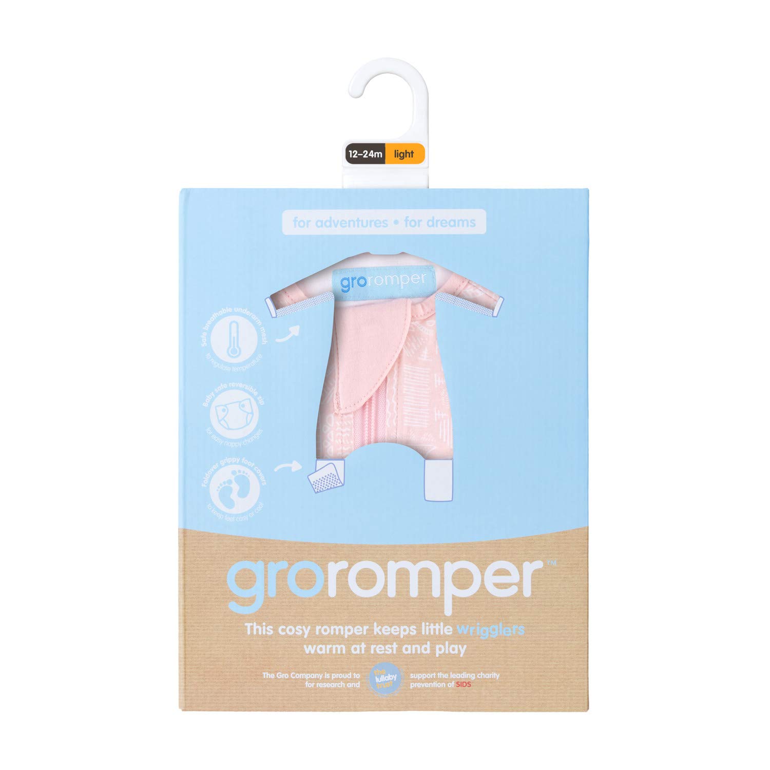 GroRomper śpiwory, 12-24 miesiące, różowe