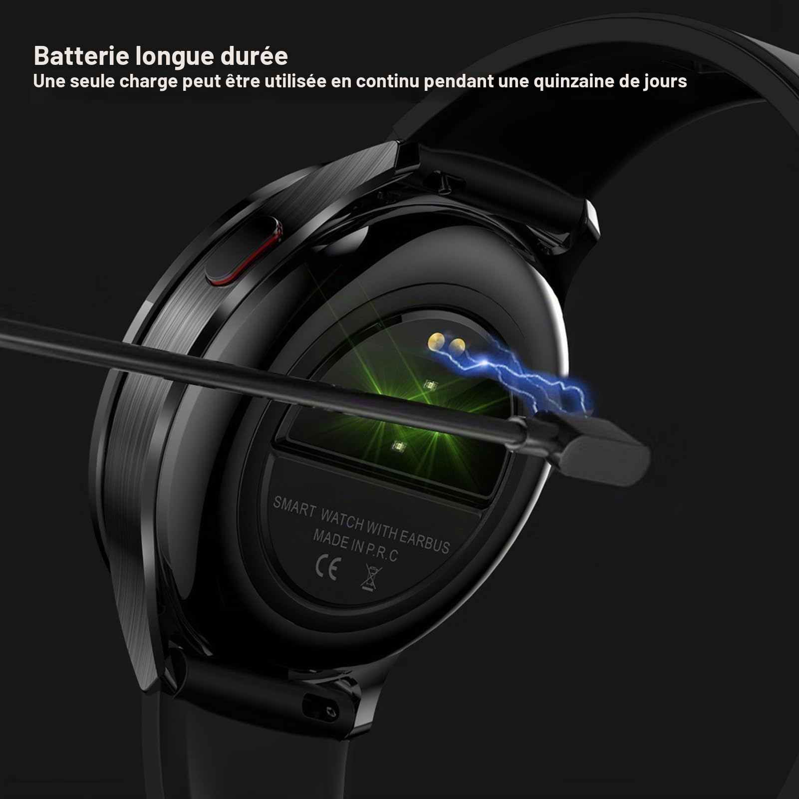 Garsent Montre Intelligente avec écouteurs, 2 en 1 Bluetooth Smartwatch avec écouteurs de Réduction de Bruit AI, Appel Bluetooth, IP67 Water Proof Sports Fitness Watch et écouteurs pour (Silver)