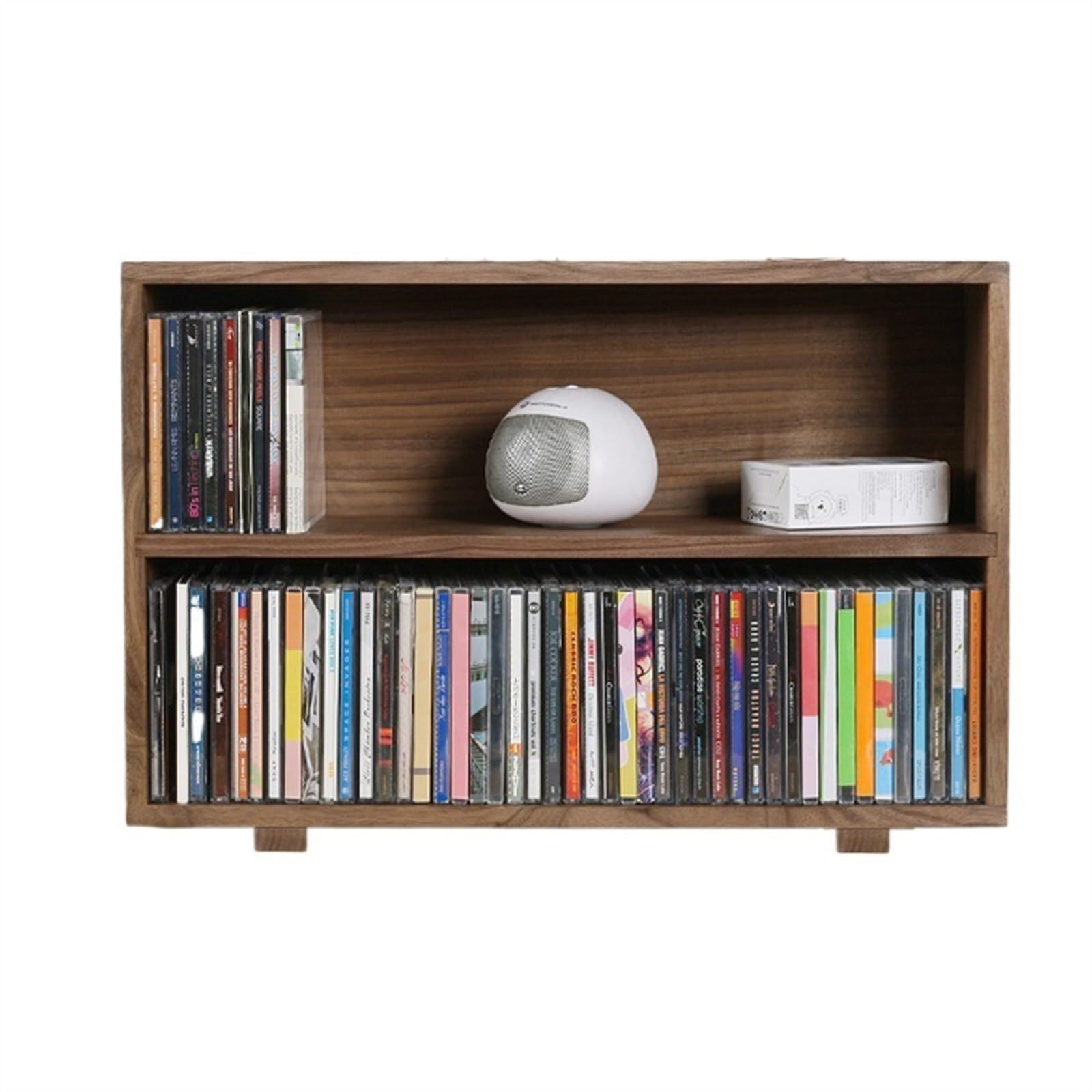 Custodia per CD Portaoggetti for CD da tavolo Vetrina for collezione di dischi Blu-ray for a doppio strato retrò in legno massello Portadischi