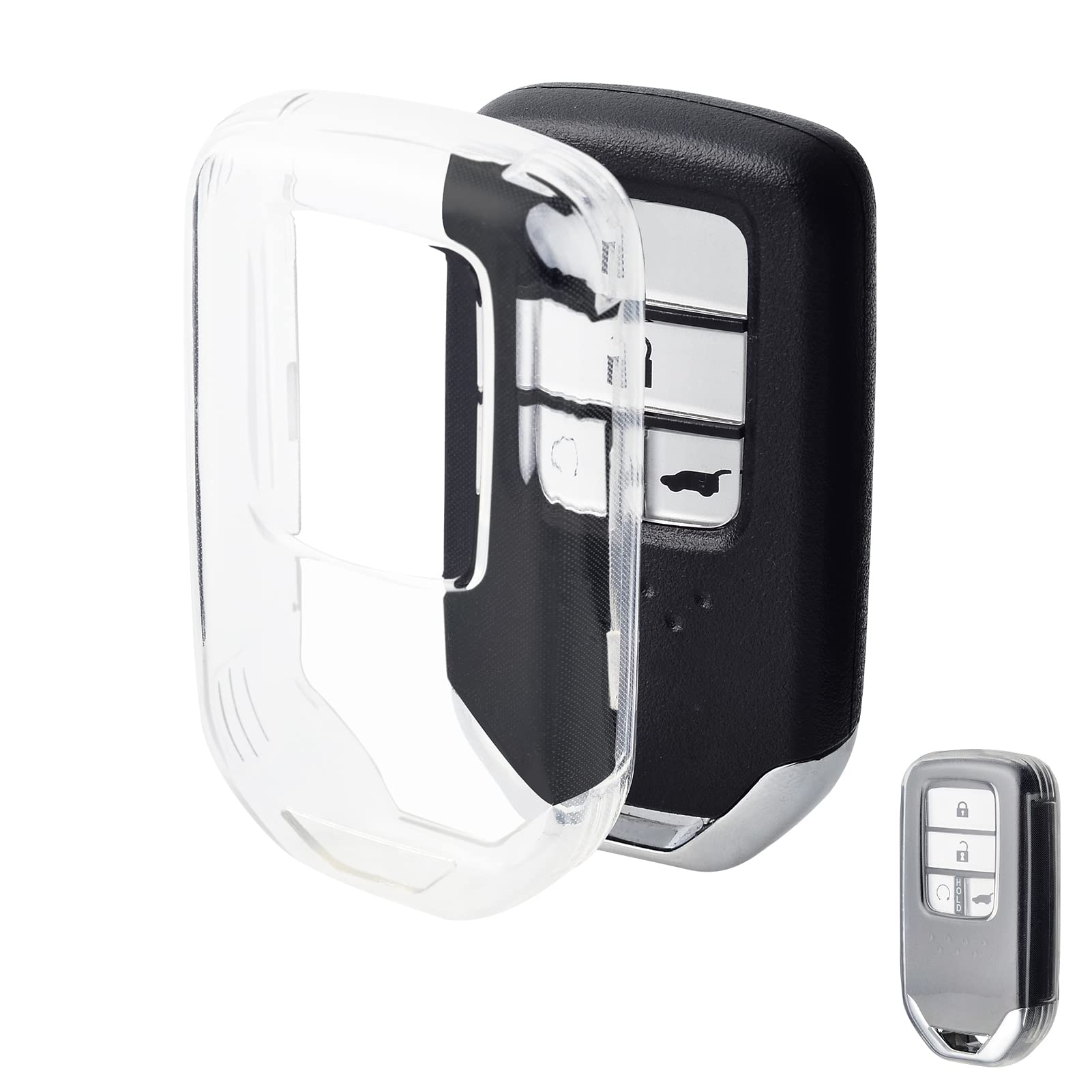 OFFWEGO Key Fob Cover for Honda Accord Civic CRV Pilot Ridgeline Odyssey Soft TPU Key Case Protection for Honda Smart Protector Remote Start Key,