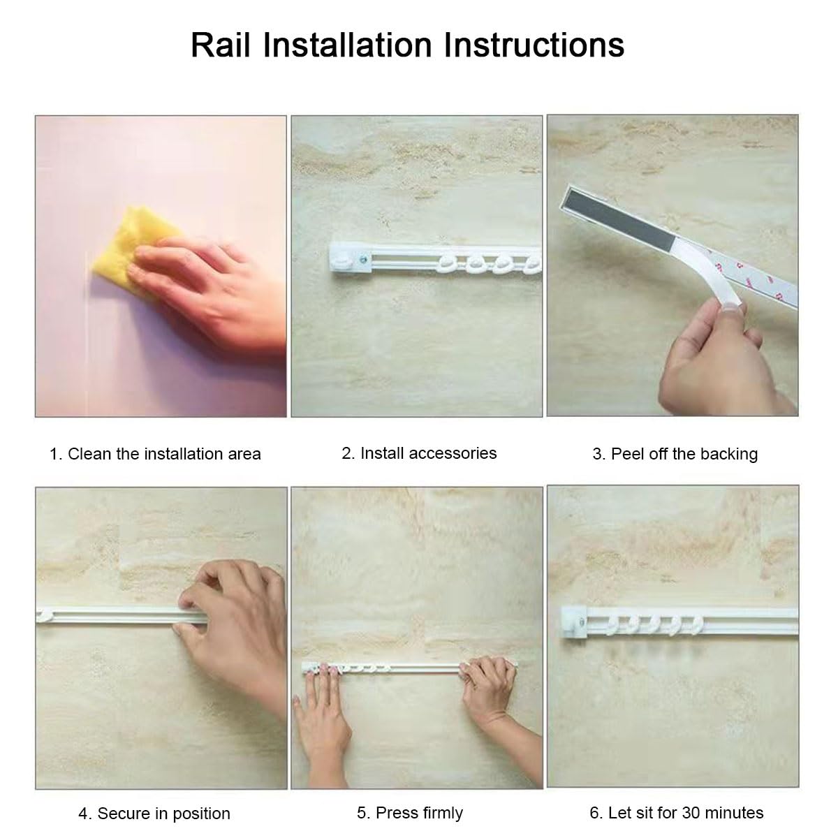 Selbstklebende Vorhangschiene Für Decke Oder Wand, Ohne Bohren, 0.4-6 m Raumteiler Gardinenschiene, Für Erkerfenster, Badezimmer, Sanftes Gleiten Der Rollen(Weiß Deckenmontage,5m)