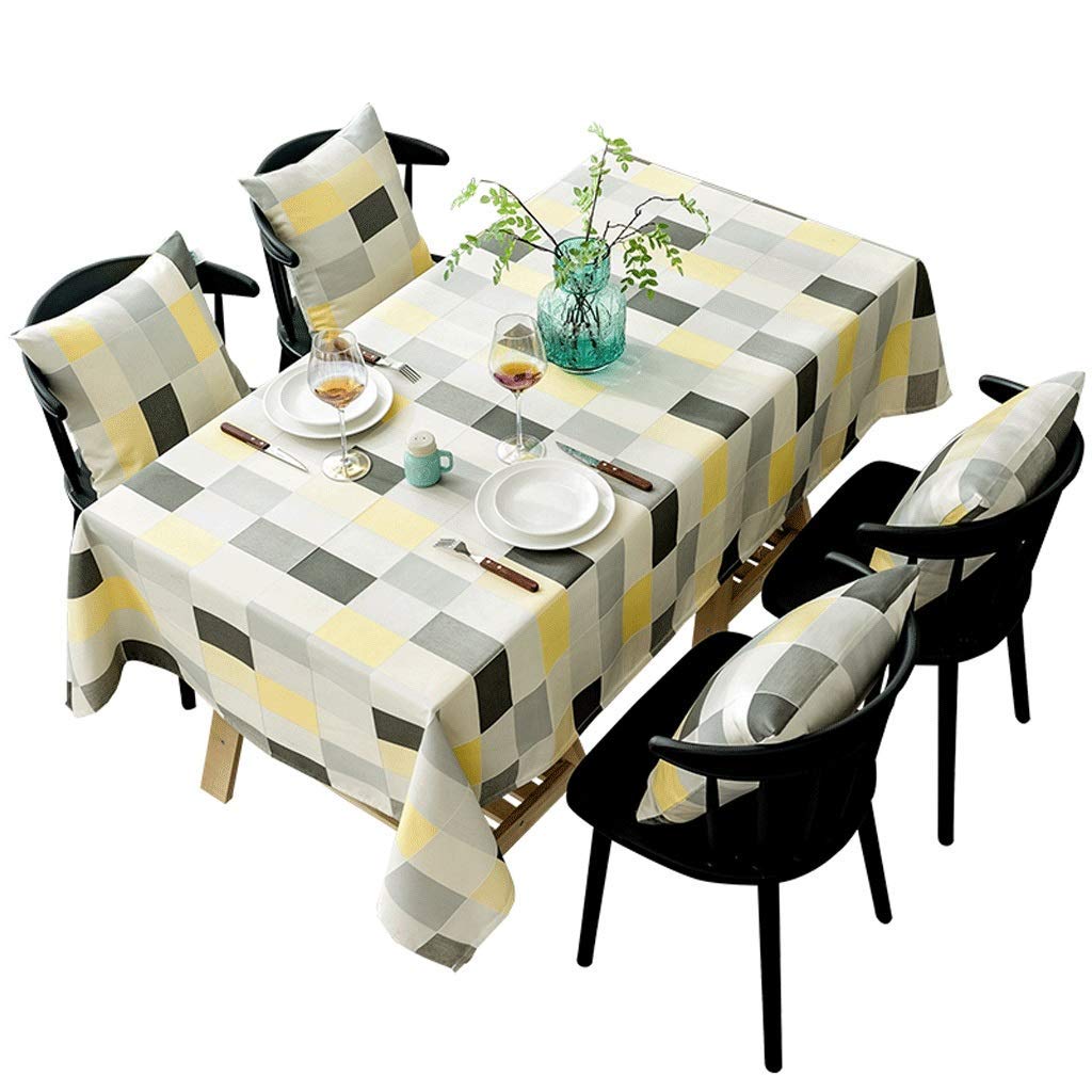 Nappe en coton et lin contre les rayures de table basse, format rectangulaire dortoir