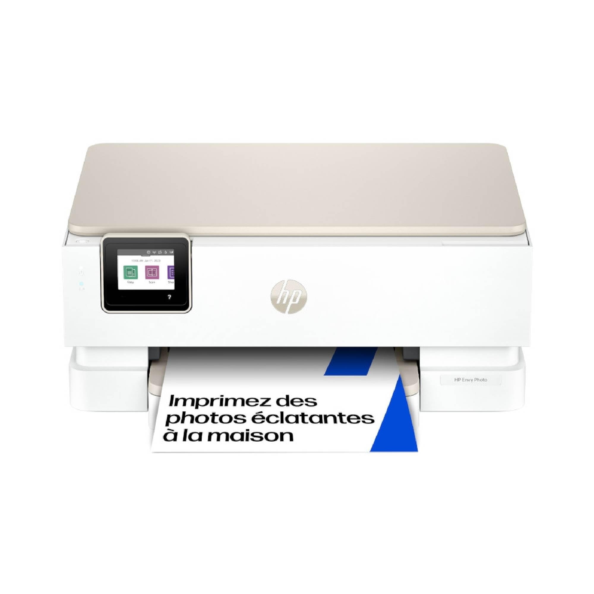 HP Envy Photo 7230, B63JVB, Imprimante Multifonction Jet d'encre, 3 Mois Instant Ink Inclus, Impression, Télécopie, Copie, Photo, Format A4, Blanche